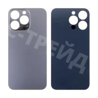 Задняя крышка для iPhone 13 Pro (A2640) Серый (стекло, монолит, широкий вырез под камеру, логотип) - Премиум