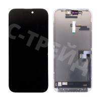 Дисплей для iPhone 16 Pro (A3293) в сборе с тачскрином Черный - (Soft OLED, Full HD, 120 Гц) (площадка под IC)