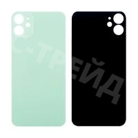 Задняя крышка для iPhone 11 (A2221) Зеленый (стекло, широкий вырез под камеру, логотип)