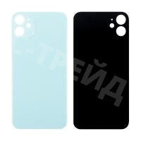 Задняя крышка для iPhone 11 (A2221) Зеленый (стекло, монолит, широкий вырез под камеру, логотип) - Премиум