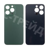 Задняя крышка для iPhone 13 Pro (A2640) Зеленый (стекло, узкий вырез под камеру, логотип) - Премиум