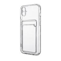 Чехол-накладка для iPhone 16 (с защитой камеры, карманом для карт, прозрачный)