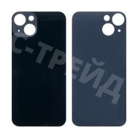 Задняя крышка для iPhone 13 (A2635) Черный (стекло, широкий вырез под камеру, логотип)