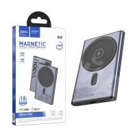 Внешний Аккумулятор (Power Bank) Hoco Q32 5000 mAh (20W, PD, беспроводная зарядка 15W, MagSafe, Type-C) Серый