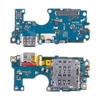 Шлейф для Motorola Moto G85 (XT2427-3) плата на системный разъем/разъем SIM/микрофон - Премиум