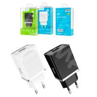 Сетевое зарядное устройство USB Hoco C42A (18W, QC3.0) Черный