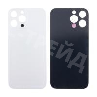 Задняя крышка для iPhone 13 Pro Max (A2645) Белый (стекло, узкий вырез под камеру, логотип) - Премиум