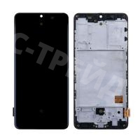 Дисплей для Samsung Galaxy A41 (A415F) модуль с рамкой Черный - (OLED) (Full Size)
