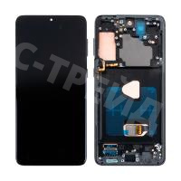 Дисплей для Samsung Galaxy S21+ (G996B) модуль с рамкой Черный - OR Ref. (SP)