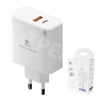 Сетевое зарядное устройство USB/Type-C BC C65 (65W, QC3.0, PD, SuperVOOC, FlashCharge, 2 порта) Белый