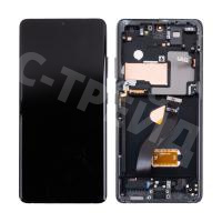 Дисплей для Samsung Galaxy S21 Ultra (G998B) модуль с рамкой Черный - OR Ref. (SP)