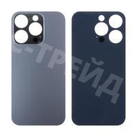 Задняя крышка для iPhone 14 Pro (A2891) Черный (стекло, широкий вырез под камеру, логотип)