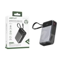 Внешний Аккумулятор (Power Bank) Acefast M21 20000 mAh (65W, QC3.0, PD, AVS, USB, Type-C, LED дисплей) Черный