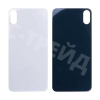 Задняя крышка для iPhone Xs Max (A1921/A2101) Белый (стекло, монолит, широкий вырез под камеру, логотип) - Премиум