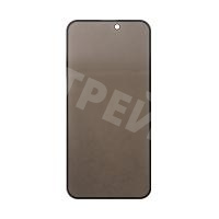 Защитное стекло "Антишпион" для iPhone 15 Pro Черный (Закалённое, полное покрытие)