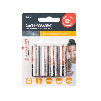 Батарейка AA R6 GoPower Heavy Duty 1.5V (4 шт. в блистере)