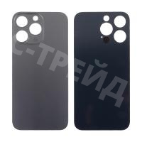 Задняя крышка для iPhone 13 Pro (A2640) Серый (стекло, узкий вырез под камеру, логотип) - Премиум