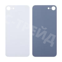 Задняя крышка для iPhone 8 Белый (стекло, широкий вырез под камеру, логотип)