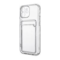 Чехол-накладка для iPhone 12 (с защитой камеры, карманом для карт, прозрачный)