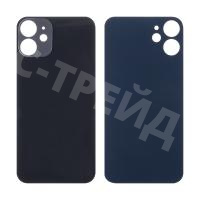 Задняя крышка для iPhone 12 mini (A2399) Черный (стекло, широкий вырез под камеру, логотип)