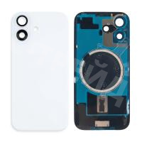 Задняя крышка для iPhone 17 (A3520) в сборе со стеклом камеры Белый (стекло, монолит, MagSafe, логотип) - Премиум