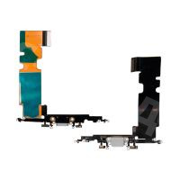 Шлейф для iPhone 8 Plus на системный разъем/микрофон Белый - Премиум