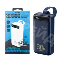 Внешний Аккумулятор (Power Bank) Remax RPP-522 30000 mAh (22,5W, QC3.0, PD, 2USB, MicroUSB, Type-C, LED дисплей) Синий