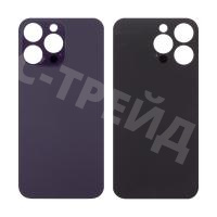Задняя крышка для iPhone 14 Pro Max (A2895) Темно-фиолетовый (стекло, широкий вырез под камеру, логотип)