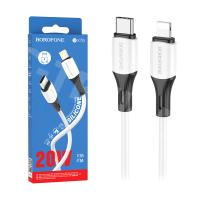 Кабель Type-C - Lightning Borofone BX79 (3A, 20W, PD, оплетка силикон, термостойкий) Белый