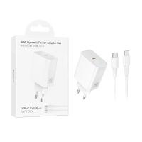 Сетевое зарядное устройство Type-C Hoco C162A (40W, PD, кабель Type-C-Type-C) Белый