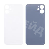 Задняя крышка для iPhone 12 mini (A2399) Белый (стекло, монолит, широкий вырез под камеру, логотип) - Премиум