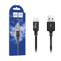 Кабель USB - Type-C Hoco X14 (3A, оплетка нейлон) Черный