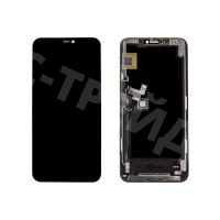 Дисплей для iPhone 11 Pro Max (A2218) в сборе с тачскрином Черный - (Soft OLED, Full HD) (площадка под IC)