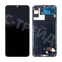 Дисплей для Samsung Galaxy A30s (A307F) модуль с рамкой Черный - (OLED)