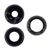 Стекло камеры для iPhone 15 Pro (комплект 3 шт.) Черный