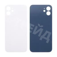 Задняя крышка для iPhone 12 (A2403) Белый (стекло, монолит, широкий вырез под камеру, логотип) - Премиум