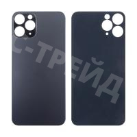 Задняя крышка для iPhone 11 Pro (A2215) Серый (стекло, широкий вырез под камеру, логотип)