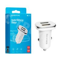 Автомобильное зарядное устройство USB Borofone BZ12 (12W, 2USB) Белый