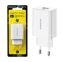 Сетевое зарядное устройство USB Borofone BA21A (18W, QС3.0) Белый