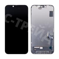 Дисплей для iPhone 14 (A2883) в сборе с тачскрином Черный - (Hard OLED, Full HD) (площадка под IC)