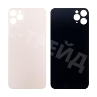 Задняя крышка для iPhone 11 Pro Max (A2218) Золото (стекло, монолит, широкий вырез под камеру, логотип) - Премиум