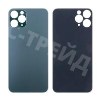 Задняя крышка для iPhone 11 Pro (A2215) Темно-зеленый (стекло, широкий вырез под камеру, логотип)