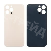 Задняя крышка для iPhone 12 Pro Max (A2411) Золото (стекло, широкий вырез под камеру, логотип)