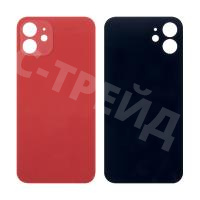 Задняя крышка для iPhone 12 (A2403) Красный (стекло, широкий вырез под камеру, логотип)