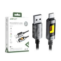 Кабель USB - Type-C Acefast C21-04 (3A, оплетка нейлон, 1.2 м) Черный