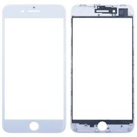 Стекло для переклейки iPhone 8 Plus с OCA пленкой + рамка Белый - OR (Mitsubishi)