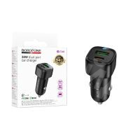 Автомобильное зарядное устройство USB/Type-C Borofone BZ34B (38W, QC3.0, PD, 1Type-C, 1USB) Черный