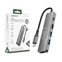 Адаптер Type-C - 5 в 1 Acefast J16 HUB Серый