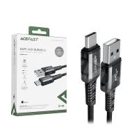 Кабель USB - Type-C Acefast C1-04 (3A, оплетка нейлон, 1.2 м) Черный