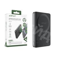 Внешний Аккумулятор (Power Bank) Acefast M12 10000 mAh (20W, PD, беспроводная зарядка 15W, MagSafe, Type-C, LED индикатор) Черный